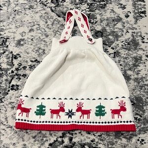 Festive Kids Knit Bag with Reindeer and Tree Design
